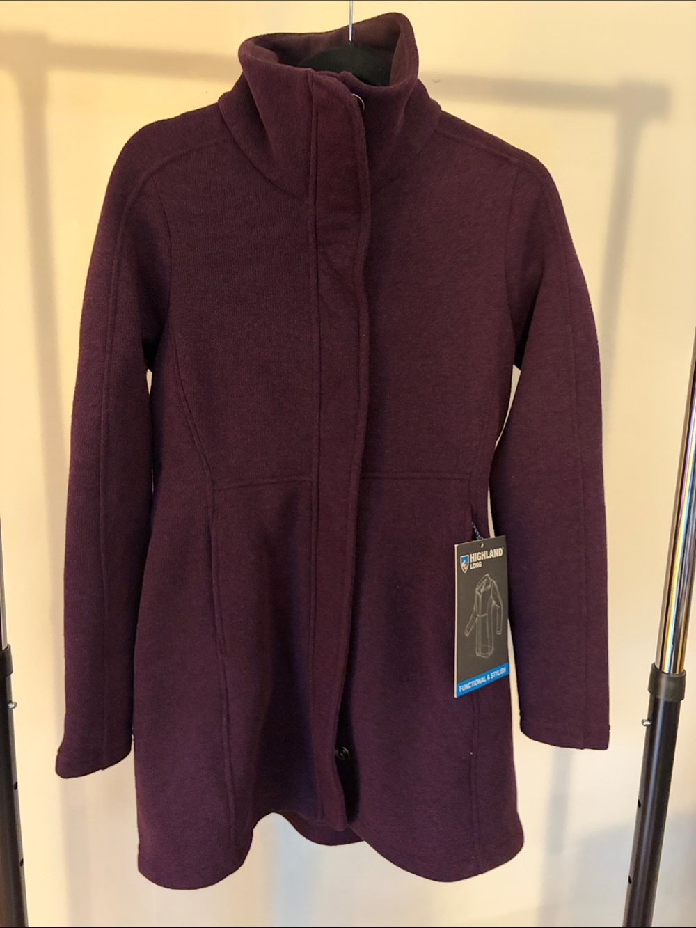 Kuhl Women's Trench-Style Fleece Coat in Deep Plum - Picture 5 of 7